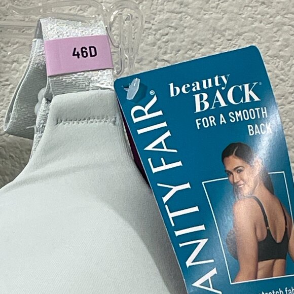 NWT, VANITY FAIR Beauty Back Full Figure No Poke Underwire Bra, Pale Green - 46D - Picture 6 of 10